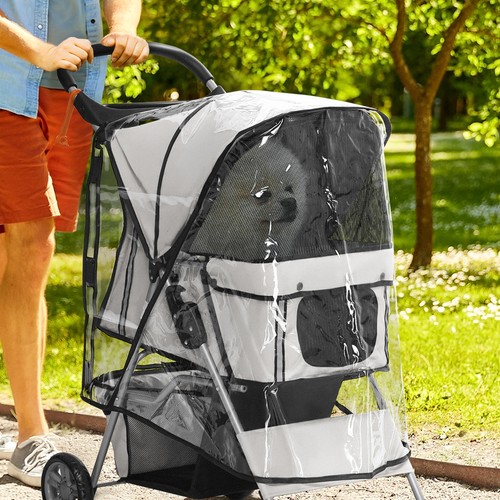 Pawhut dog stroller rain - rain, cover